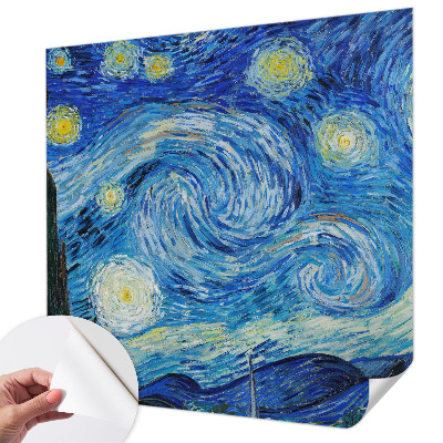 Peel and stick wallpaper mural with a night sky design