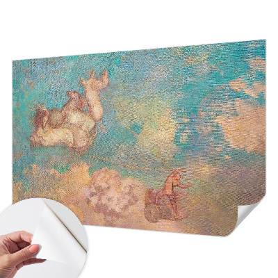Self-adhesive wall mural with a heavenly pegasi design
