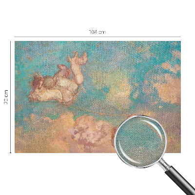 Self-adhesive wall mural with a heavenly pegasi design