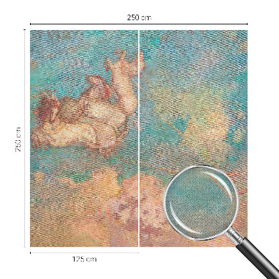 Self-adhesive wall mural with a heavenly pegasi design