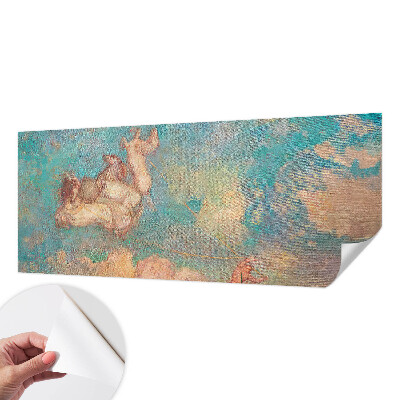 Self-adhesive wall mural with a heavenly pegasi design