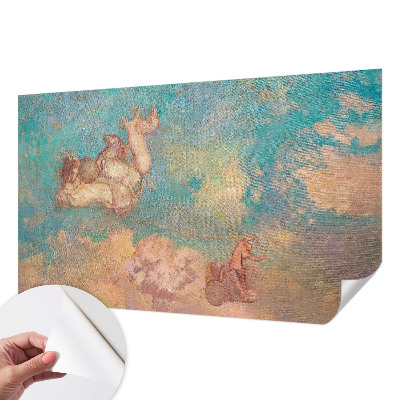 Self-adhesive wall mural with a heavenly pegasi design