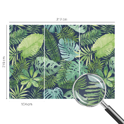 Self-adhesive photo wallpaper with a tropical leaves design