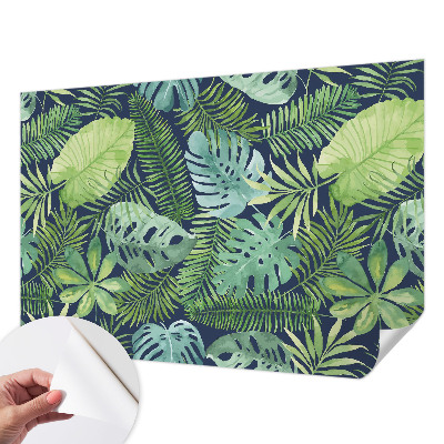Self-adhesive photo wallpaper with a tropical leaves design