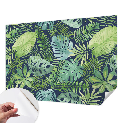 Self-adhesive photo wallpaper with a tropical leaves design