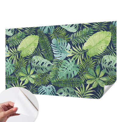 Self-adhesive photo wallpaper with a tropical leaves design