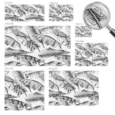 Stick-on wall mural with a banana leaf pattern