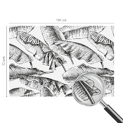 Stick-on wall mural with a banana leaf pattern