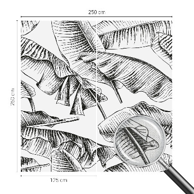 Stick-on wall mural with a banana leaf pattern