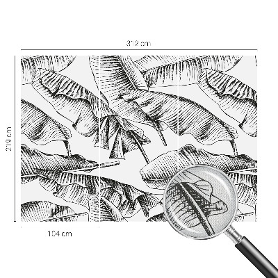 Stick-on wall mural with a banana leaf pattern