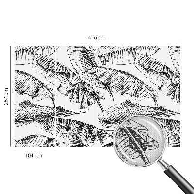 Stick-on wall mural with a banana leaf pattern