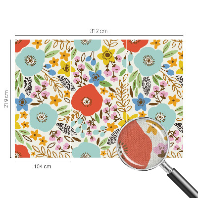 Removable wall mural wallpaper with a floral pattern
