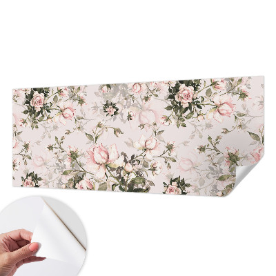 Peel and stick wall mural for bedroom with a floral pattern
