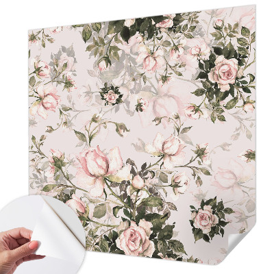 Peel and stick wall mural for bedroom with a floral pattern