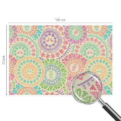 3D wall mural with colorful mandala design