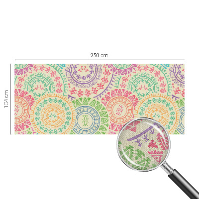3D wall mural with colorful mandala design