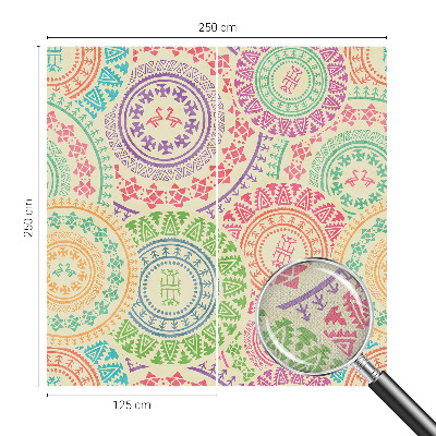 3D wall mural with colorful mandala design