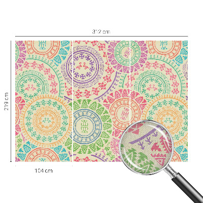 3D wall mural with colorful mandala design