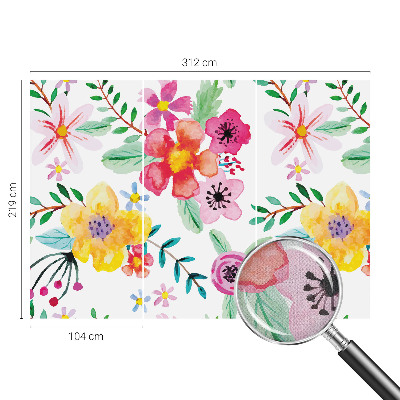 Nursery wall mural with a fresh floral design