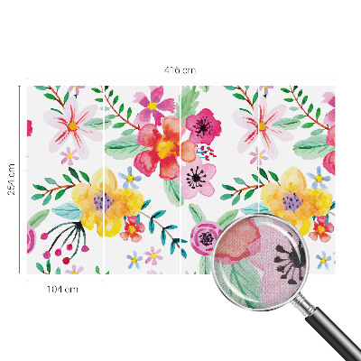Nursery wall mural with a fresh floral design