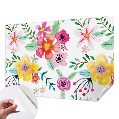 Nursery wall mural with a fresh floral design