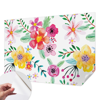 Nursery wall mural with a fresh floral design