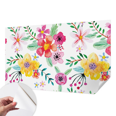 Nursery wall mural with a fresh floral design