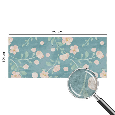 Children's wall mural with a floral design