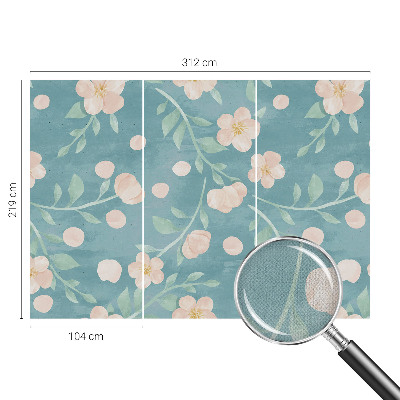Children's wall mural with a floral design