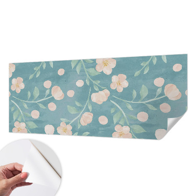 Children's wall mural with a floral design