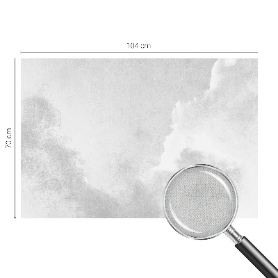 Baby room wall mural with a subtle cloud pattern