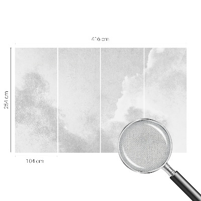 Baby room wall mural with a subtle cloud pattern