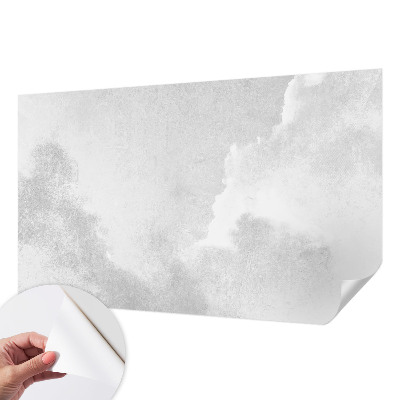 Baby room wall mural with a subtle cloud pattern
