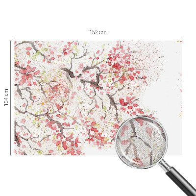 Peel and stick wallpaper mural with flowering branches design