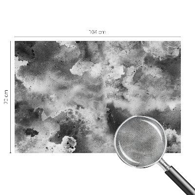 Self-adhesive wall mural with a gray cloud pattern