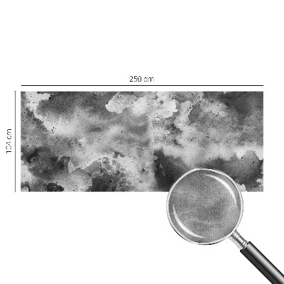 Self-adhesive wall mural with a gray cloud pattern