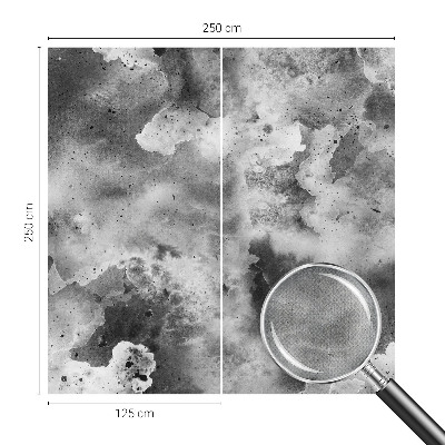 Self-adhesive wall mural with a gray cloud pattern