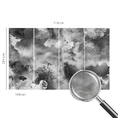 Self-adhesive wall mural with a gray cloud pattern