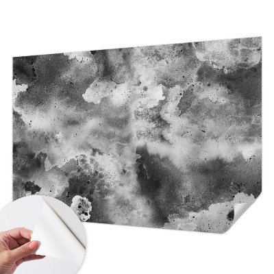Self-adhesive wall mural with a gray cloud pattern