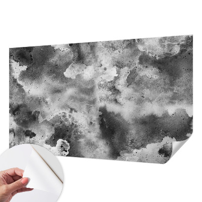 Self-adhesive wall mural with a gray cloud pattern