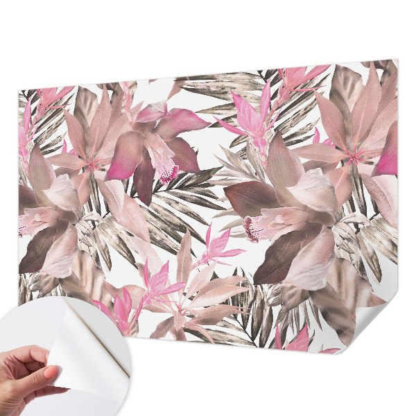 Self-adhesive photo wallpaper with an exotic flower design