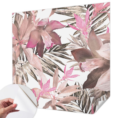 Self-adhesive photo wallpaper with an exotic flower design