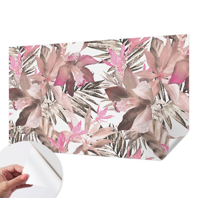 Self-adhesive photo wallpaper with an exotic flower design