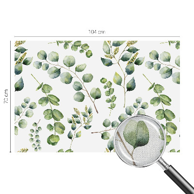 Removable wall mural wallpaper with a green leaves design