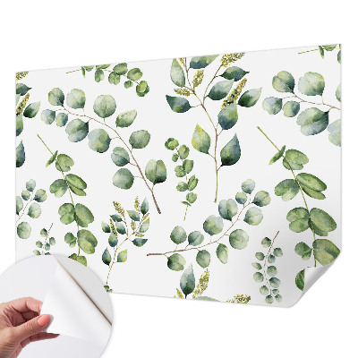 Removable wall mural wallpaper Green leaves