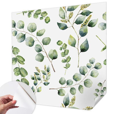 Removable wall mural wallpaper Green leaves
