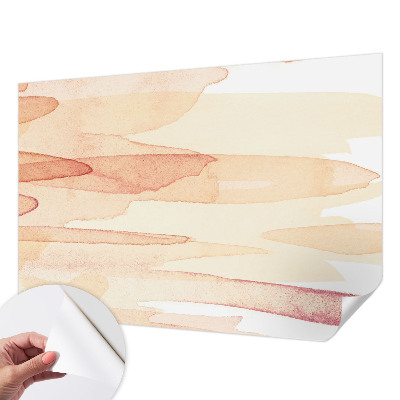 Peel and stick wall mural with pastel brushstroke design for the living room