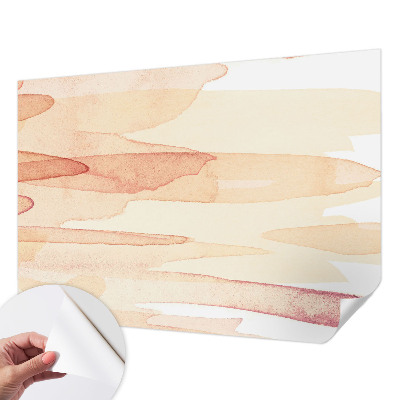 Peel and stick wall mural with pastel brushstroke design for the living room