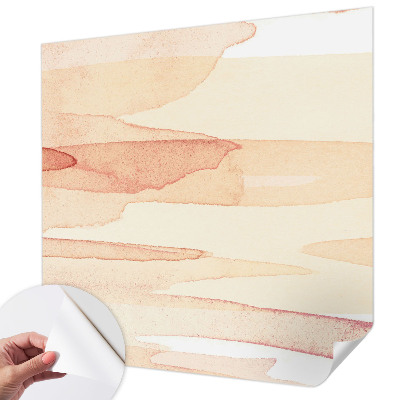Peel and stick wall mural with pastel brushstroke design for the living room