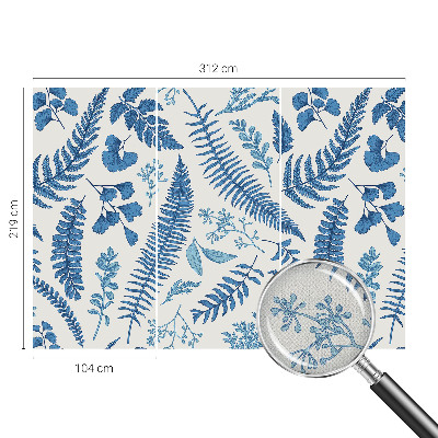 Peel and stick wall mural for bedroom with botanical patterns